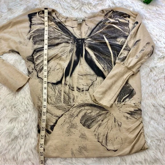 American Rag Graphic Butterfly Print Knit Popover Top - Picture 13 of 16